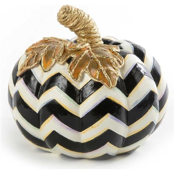 Stripe Small Decorative Pumpkin for Fall Decor, Autumn Decorations for Home